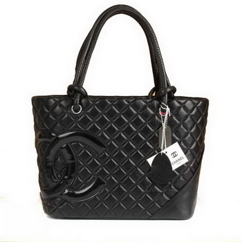 7A Discount Chanel Cambon Patent CC A25169 Black Shoulder Bags